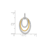 10k Two-tone 1/4ct. Diamond Fancy Triple Oval Pendant