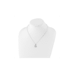 Sterling Silver Rhodium-plated Diamonore Drop Halo Necklace