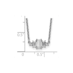 Cheryl M Sterling Silver Rhodium-plated Brilliant-cut and Emerald-cut Bar 18 Inch Necklace