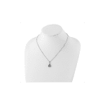 Cheryl M Sterling Silver Rhodium-plated Brilliant-cut Vibrant CZ Teardrop 18 Inch Necklace