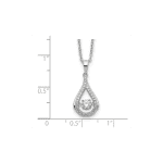 Cheryl M Sterling Silver Rhodium-plated Brilliant-cut Vibrant CZ Teardrop 18 Inch Necklace