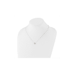 Cheryl M Sterling Silver Rhodium-plated Button Freshwater Cultured Pearl and Brilliant-cut CZ Halo 18 Inch Necklace