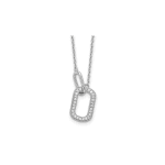 Cheryl M Sterling Silver Rhodium-plated Brilliant-cut CZ Oval Links 18 Inch Necklace