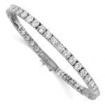 Cheryl M Sterling Silver Rhodium-plated Brilliant-cut CZ 7.25 Inch Tennis Bracelet