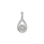 Sterling Silver Rhodium FW Cultured Pearl and Diamond Pendant