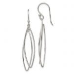 Sterling Silver Polished Double Marquise Shape Dangle Earrings