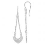 Sterling Silver Rhodium-plated Filigree Dangle Earrings