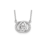 Sterling Silver Platinum-plate CZ with two 1in ext. Necklace