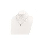 Sterling Silver Platinum-plate CZ with two 1in ext. Necklace