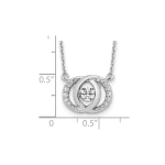 Sterling Silver Platinum-plate CZ with two 1in ext. Necklace