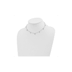 Sterling Silver Rhodium-plated CZ 12.5in with 2in ext Choker Necklace