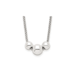 Sterling Silver Polished Bead Fancy Link Necklace