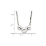 Sterling Silver Polished Bead Fancy Link Necklace