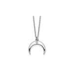 Sterling Silver Rhodium-plated CZ Moon Necklace