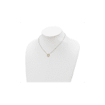 Sterling Silver Gold-tone CZ and Shell Pearl 2in ext Necklace