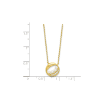 Sterling Silver Gold-tone CZ and Shell Pearl 2in ext Necklace