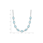 Sterling Silver Rhodium-plated Polished Blue Topaz with 2 in ext. Necklace