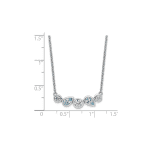 Sterling Silver RH-plate Sky Blue Topaz White CZ 16.5in with 1in ext Necklace