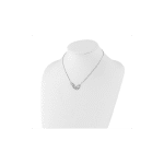 Sterling Silver Rhodium-plated Fancy Link CZ 16in with 1in ext Necklace