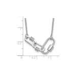 Sterling Silver Rhodium-plated Fancy Link CZ 16in with 1in ext Necklace