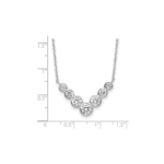 Sterling Silver Rhodium-plated 7 Bezel Set CZ 18in with 2in ext. Necklace