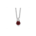 Sterling Silver Rhodium-plated .6GA Garnet 16in with 1in ext Necklace