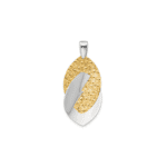 Leslie's SS Rhodium and Gold-tone Polished and Textured Pendant