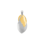 Leslie's SS Rhodium and Gold-tone Polished and Textured Pendant