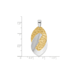 Leslie's SS Rhodium and Gold-tone Polished and Textured Pendant