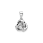 Sterling Silver Rhodium-plated Polished CZ Love Knot Pendant