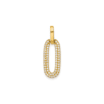 Sterling Silver Gold-tone with Micro Pave CZ Pendant