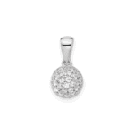 Sterling Silver Rhodium-plated Micro Pavé CZ Ball Pendant