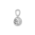 Sterling Silver Rhodium-plated Micro Pavé CZ Ball Pendant