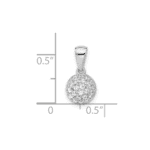 Sterling Silver Rhodium-plated Micro Pavé CZ Ball Pendant