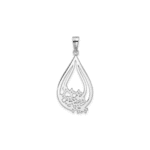 Sterling Silver Rhodium-plated Fancy CZ Drop Pendant