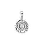 Sterling Silver Rhodium-plated Fancy CZ Round Pendant