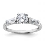 Sterling Silver Rhodium-plated CZ Ring