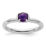 Sterling Silver Stackable Expressions Polished Amethyst Ring