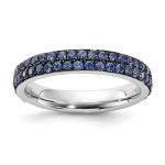 Sterling Silver Stackable Expressions Polished Created Sapphire Ring