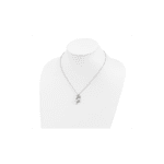 Sentimental Expressions Sterling Silver Rhodium-plated FWC Pearl CZ 2 P's in a Pod Motherhood Friendship 18in Necklace