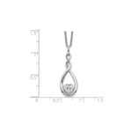 Sentimental Expressions Sterling Silver Rhodium-plated CZ Love You Forever 18in. Necklace