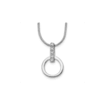 White Ice Sterling Silver Rhodium-plated 18 Inch Open Circle Diamond Necklace with 2 Inch Extender