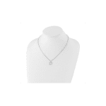 White Ice Sterling Silver Rhodium-plated 18 Inch Diamond Open Squared Necklace with 2 Inch Extender