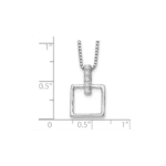 White Ice Sterling Silver Rhodium-plated 18 Inch Diamond Open Squared Necklace with 2 Inch Extender