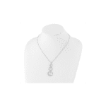 White Ice Sterling Silver Rhodium-plated 18 Inch Diamond Swirl Necklace with 2 Inch Extender