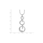 White Ice Sterling Silver Rhodium-plated 18 Inch Diamond Swirl Necklace with 2 Inch Extender