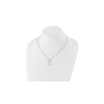 White Ice Sterling Silver Rhodium-plated 18 Inch Diamond Open Oval Necklace with 2 Inch Extender