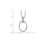 White Ice Sterling Silver Rhodium-plated 18 Inch Diamond Open Oval Necklace with 2 Inch Extender