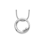 White Ice Sterling Silver Rhodium-plated 18 Inch Diamond Open Circle Necklace with 2 Inch Extender