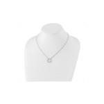 White Ice Sterling Silver Rhodium-plated 18 Inch Diamond Open Circle Necklace with 2 Inch Extender